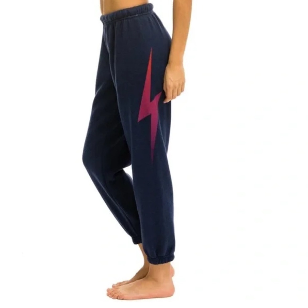 Aviator Nation Bolt Fade Sweatpants Navy Pink Small